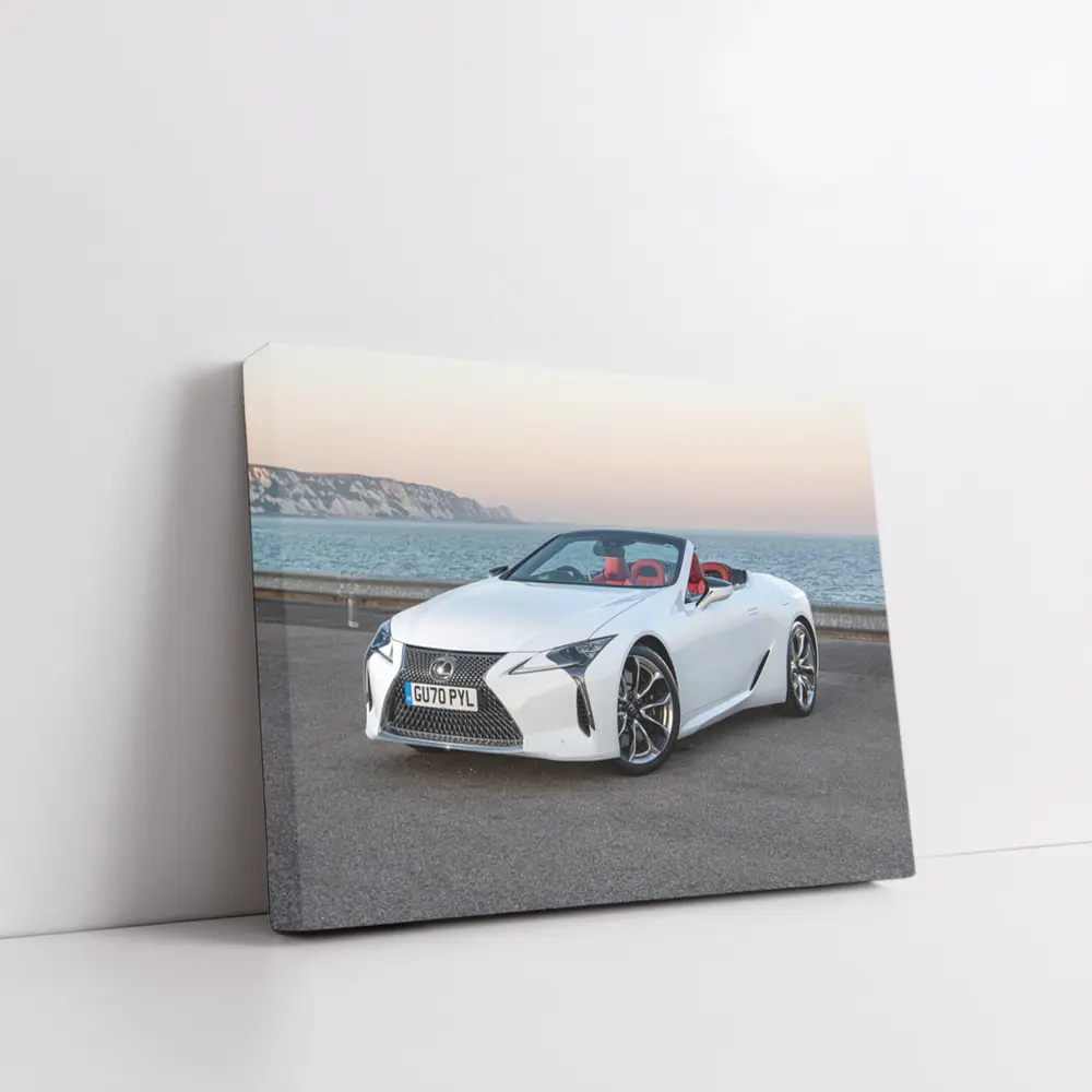 Lexus LC 500 Convertible White Coastal Setting – Wall Art