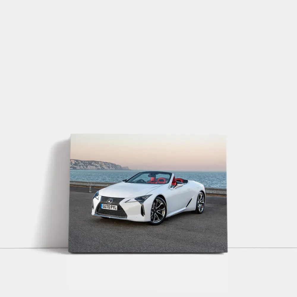 Lexus LC 500 Convertible White Coastal Setting – Wall Art