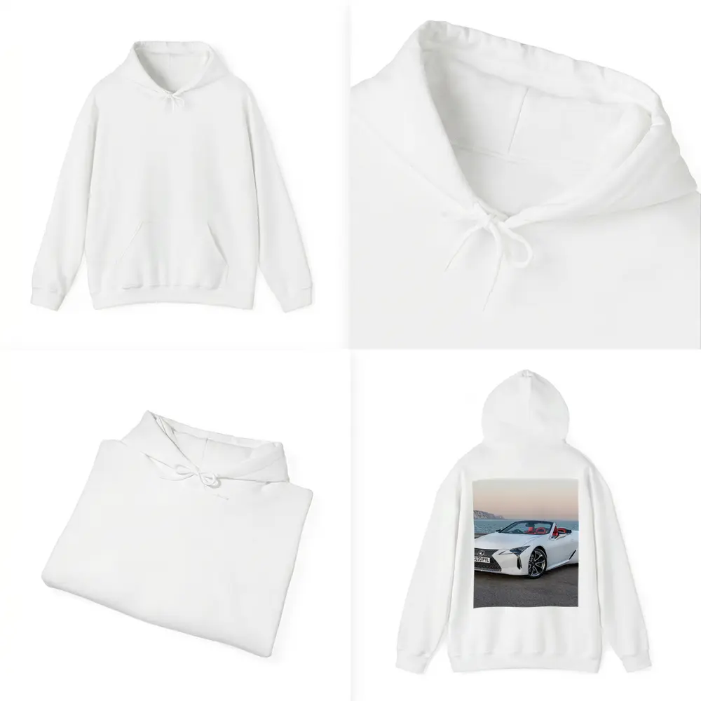 Lexus LC 500 Convertible White Coastal Setting – Hoodies