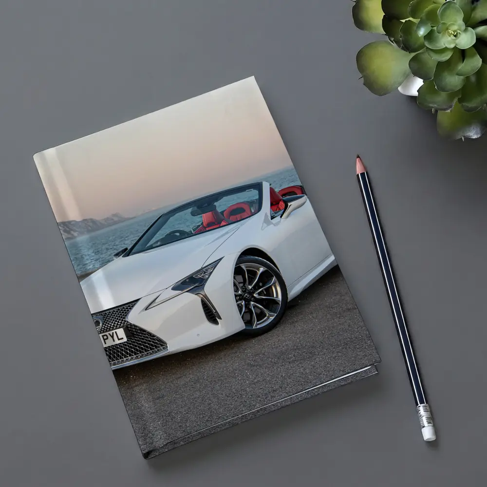 Lexus LC 500 Convertible White Coastal Setting – Notebooks