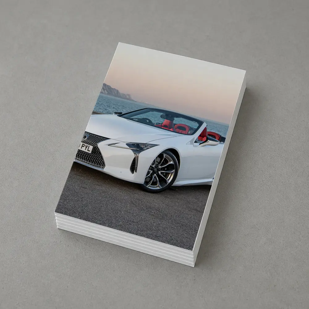 Lexus LC 500 Convertible White Coastal Setting – Postcards