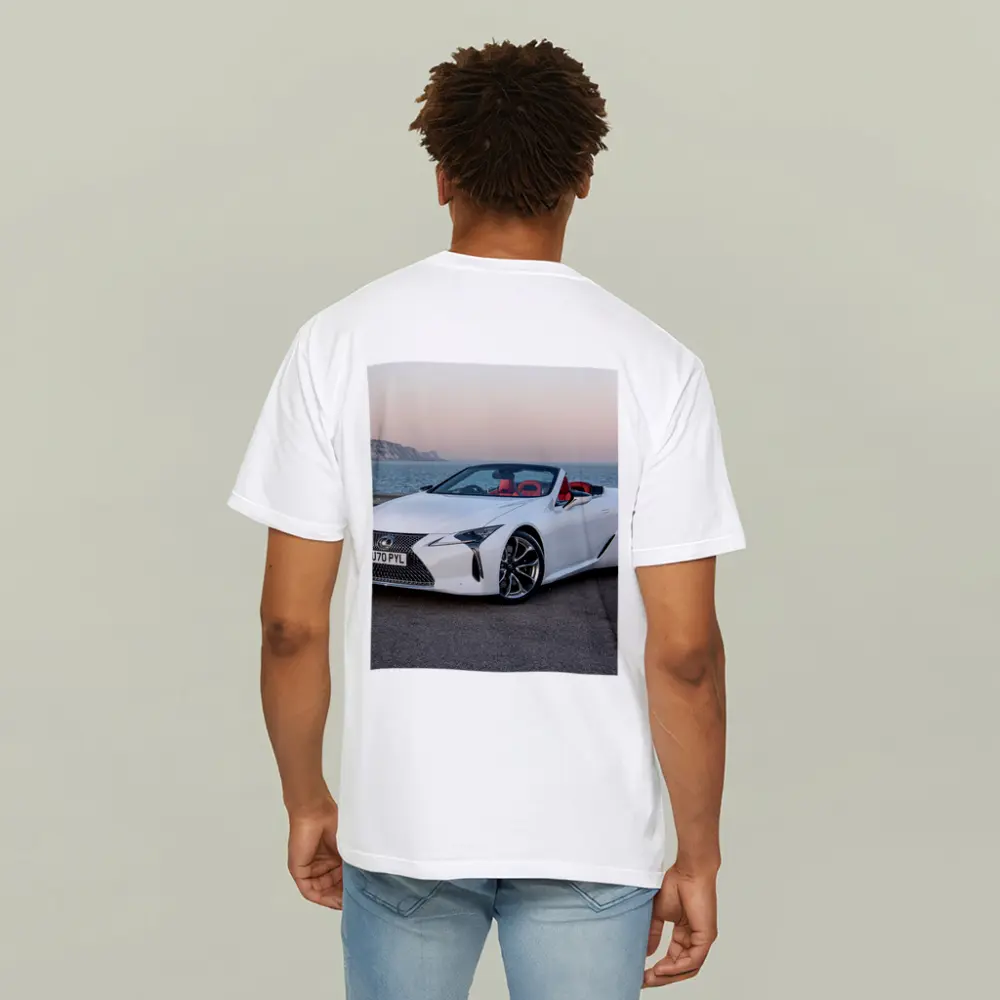 Lexus LC 500 Convertible White Coastal Setting – T-Shirts