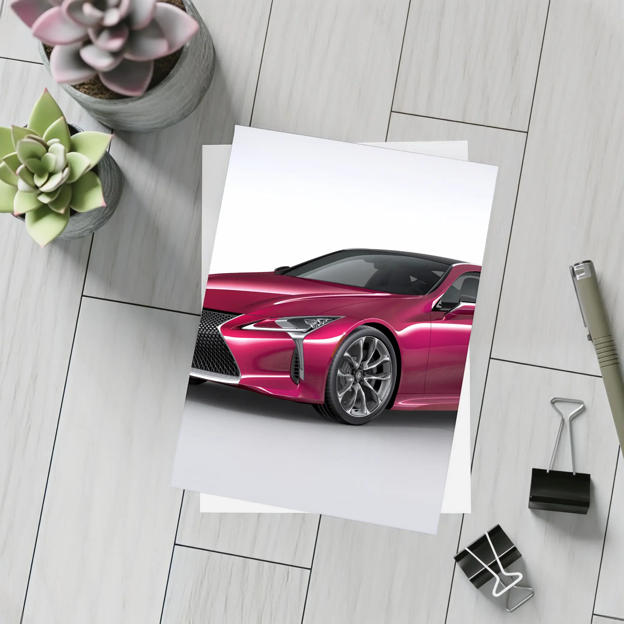 Lexus LC Red Sport Coupe Studio Shot – Postcards