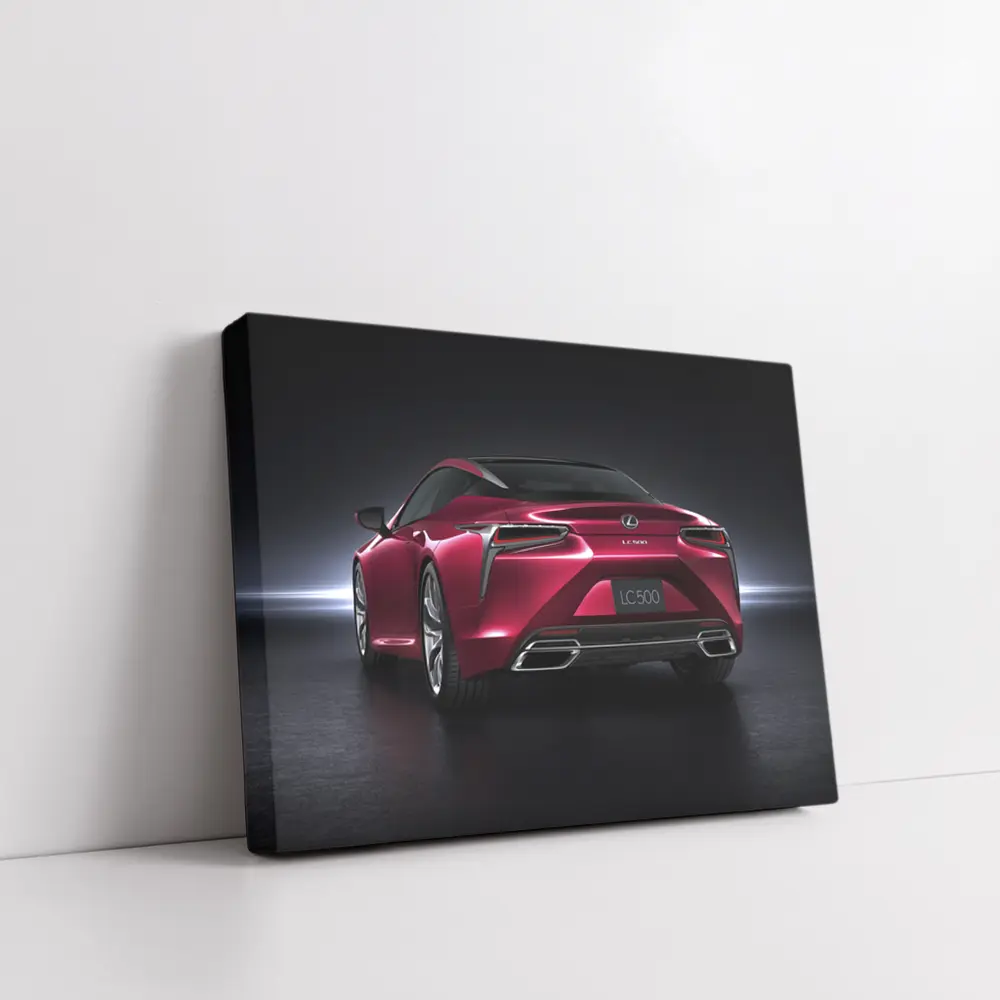 Lexus LC 500 Red Coupe Dark Background – Wall Art