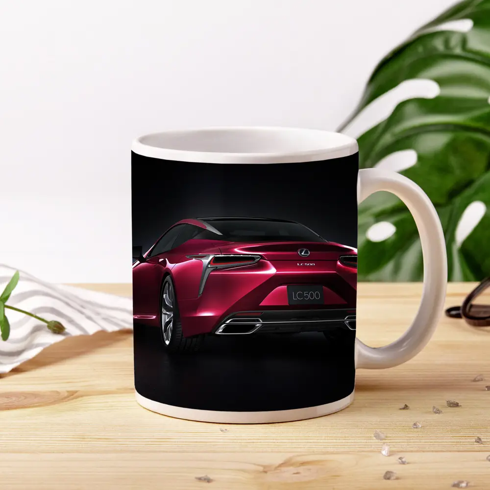 Lexus LC 500 Red Coupe Dark Background – Mugs
