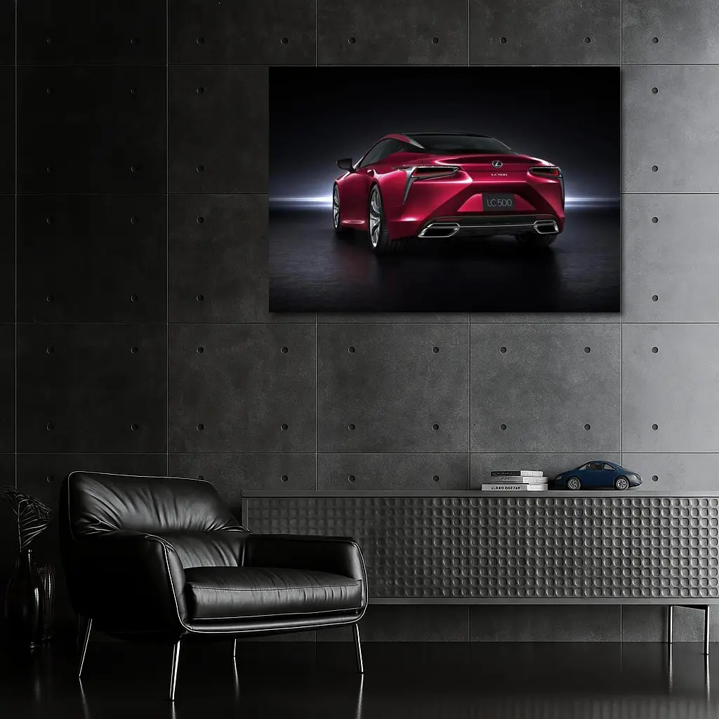 Lexus LC 500 Red Coupe Dark Background – Wall Art