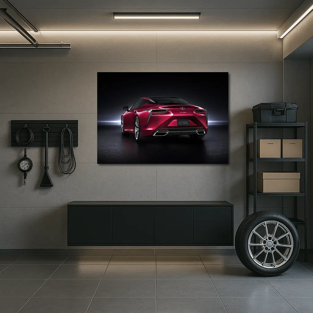 Lexus LC 500 Red Coupe Dark Background – Wall Art