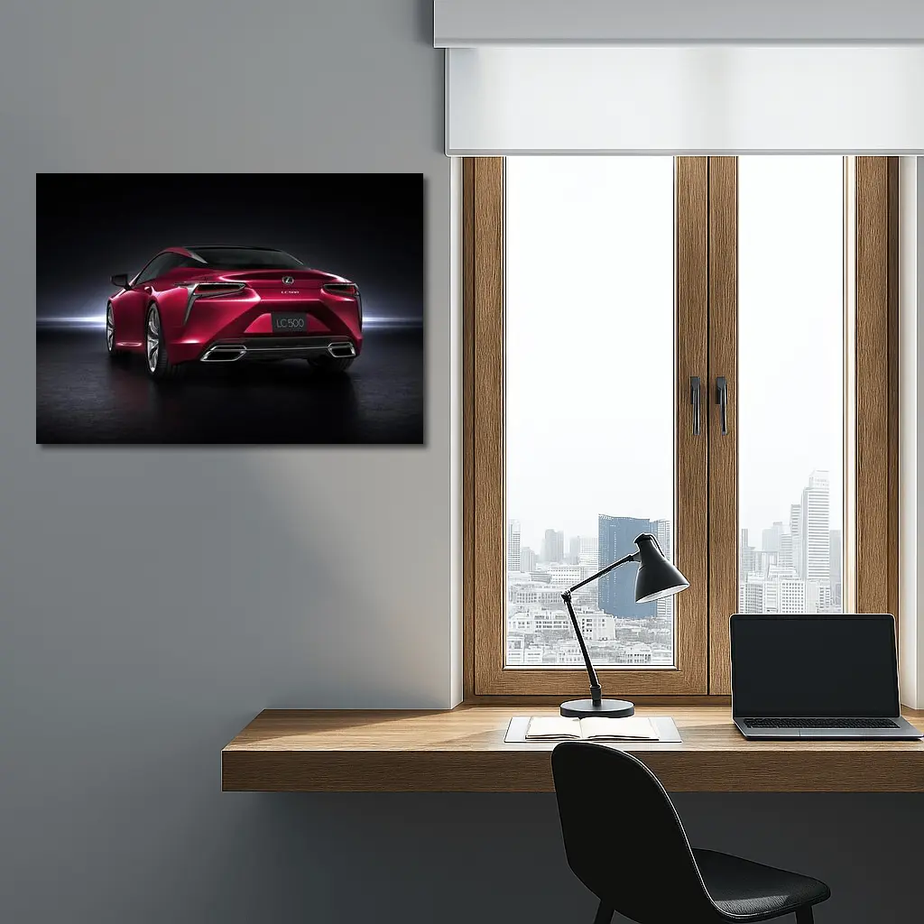 Lexus LC 500 Red Coupe Dark Background – Wall Art