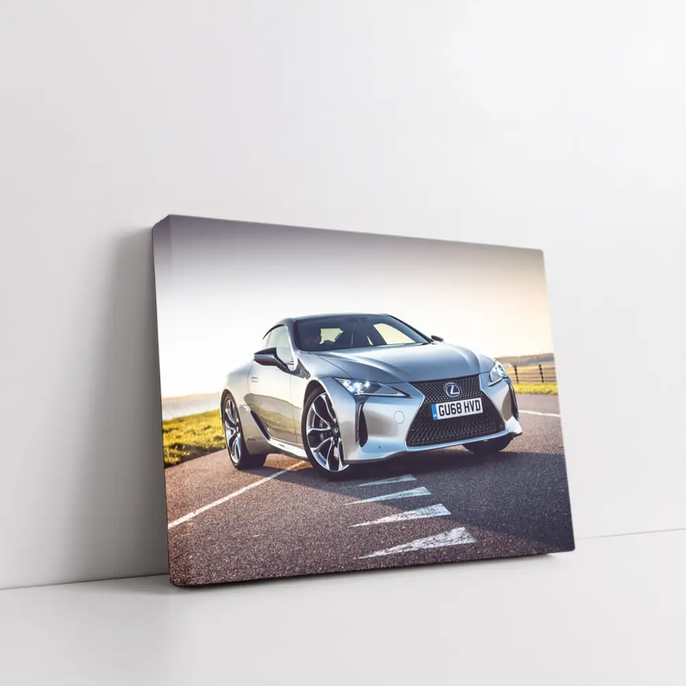 Lexus LC 500 Silver Coupe on Coastal Road – Wall Art