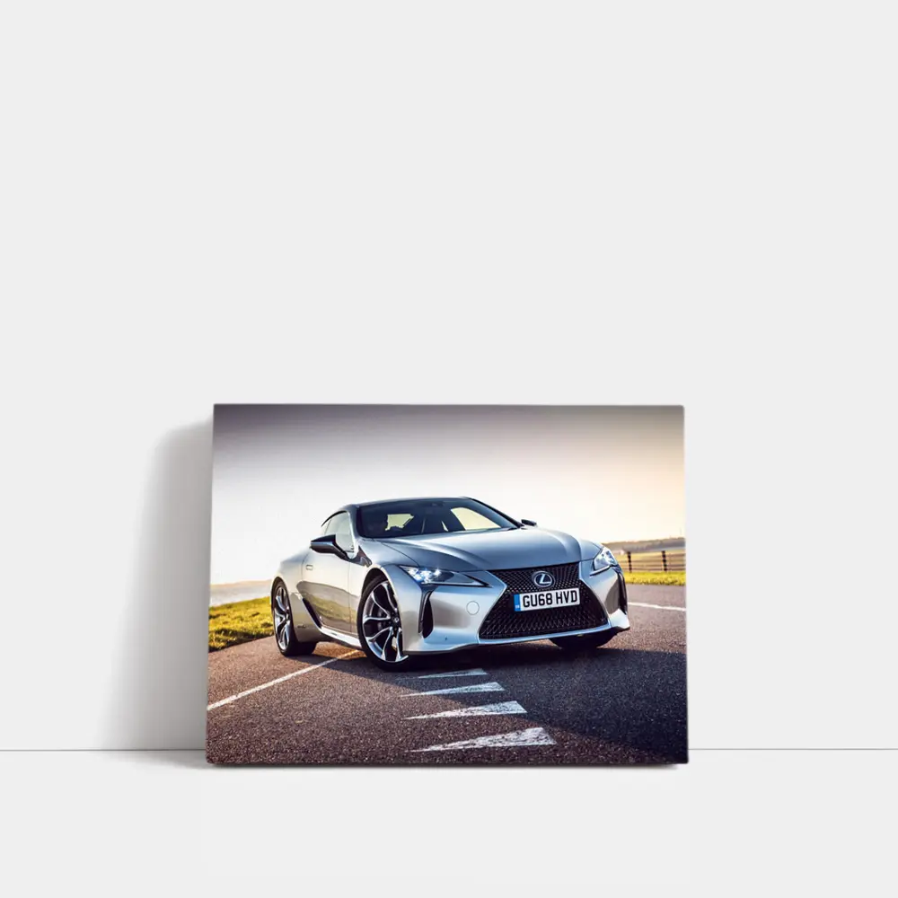 Lexus LC 500 Silver Coupe on Coastal Road – Wall Art