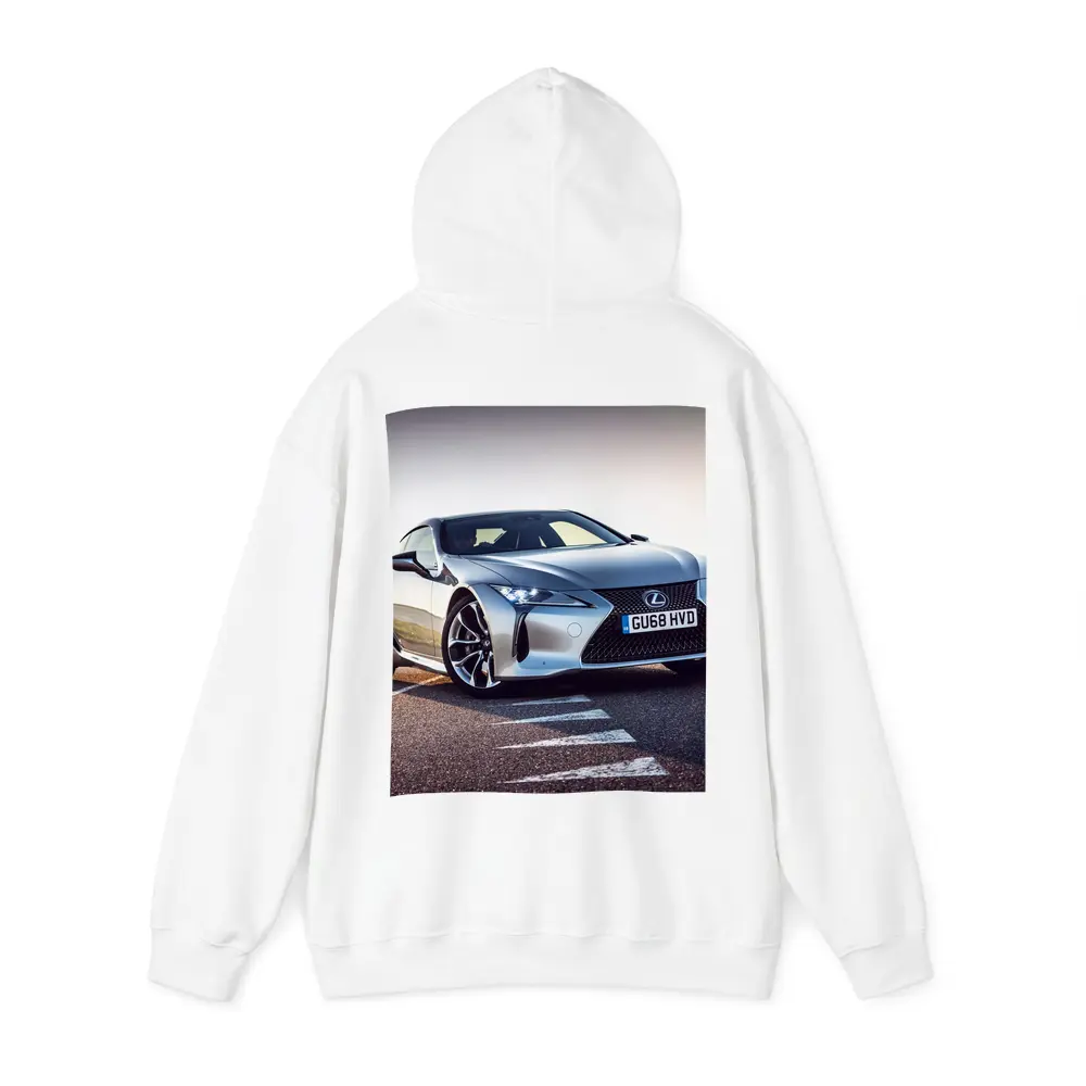 Lexus LC Silver Coupe On Track Road – Hoodies