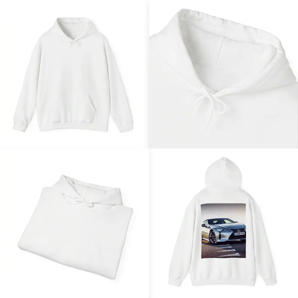 Lexus LC Silver Coupe On Track Road – Hoodies
