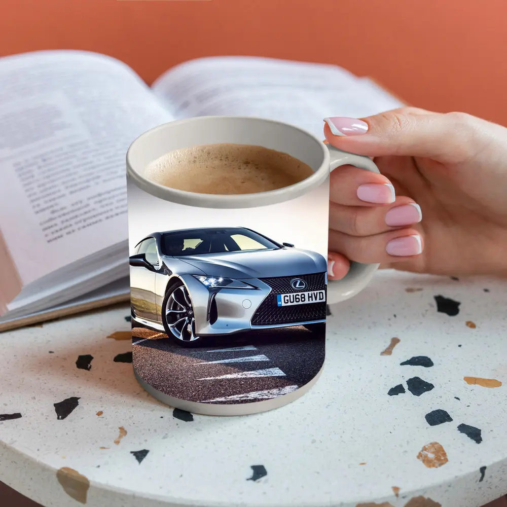 Lexus LC Silver Coupe On Track Road – Mugs