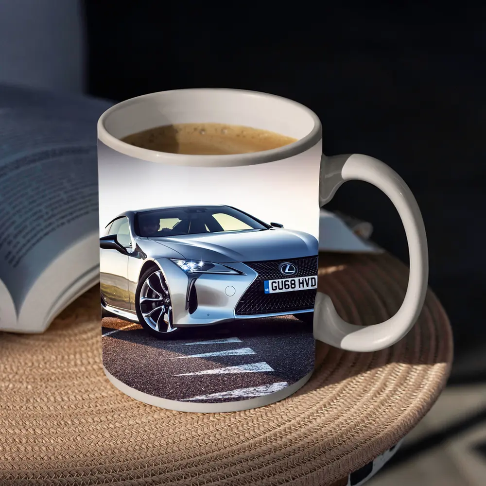 Lexus LC Silver Coupe On Track Road – Mugs
