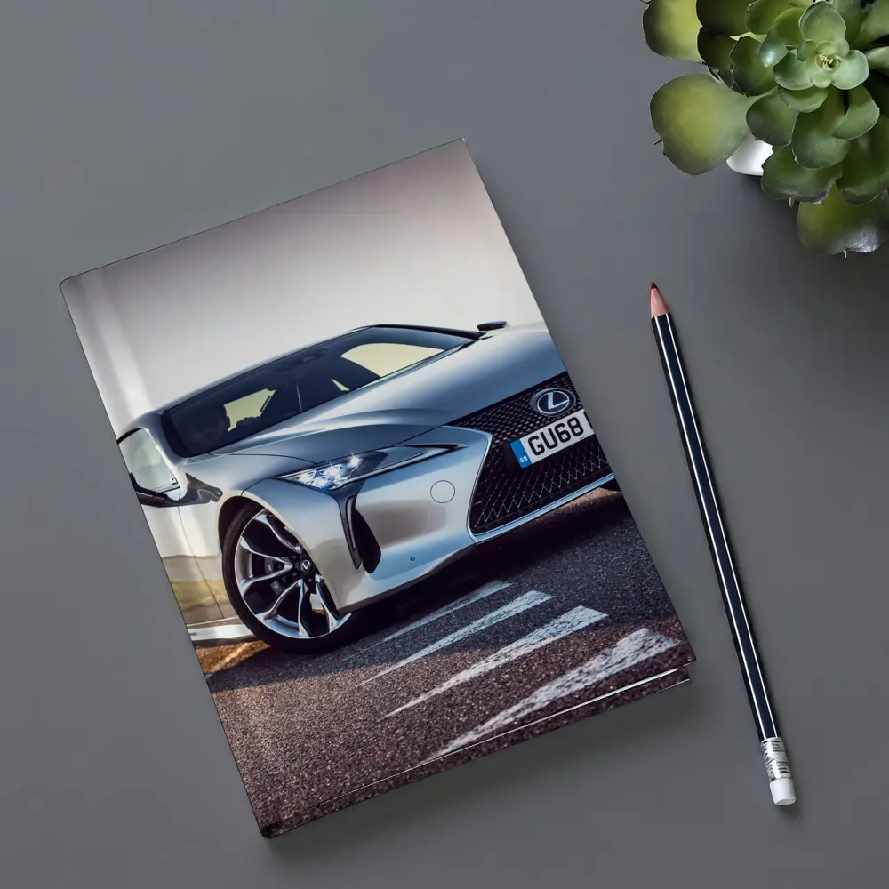 Lexus LC Silver Coupe On Track Road – Notebooks