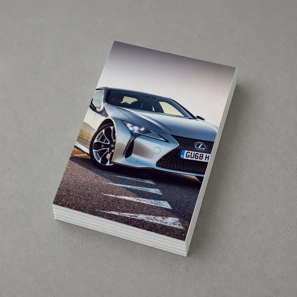 Lexus LC Silver Coupe On Track Road – Postcards