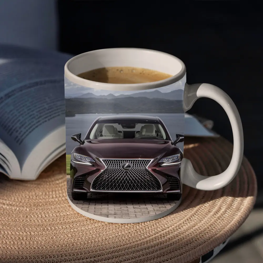 Lexus LS Front View Lake Mountains – Mugs