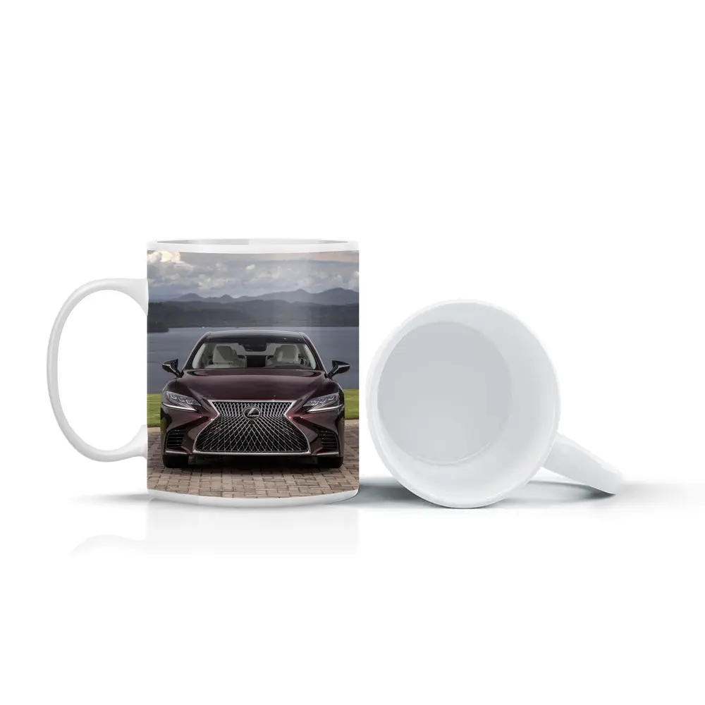 Lexus LS Front View Lake Mountains – Mugs