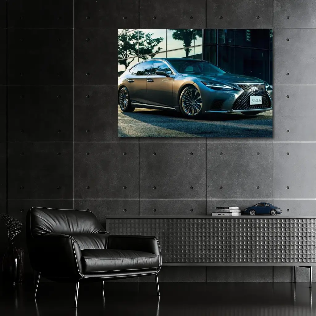 Lexus LS 500h XF50 Gray Luxury Sedan Urban Setting – Wall Art