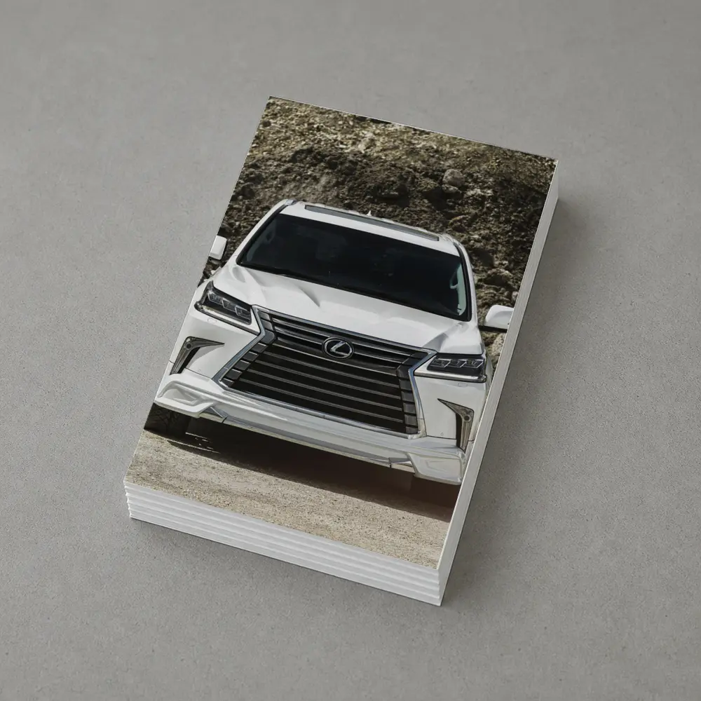 Lexus LX White SUV Rocky Terrain Front View – Postcards