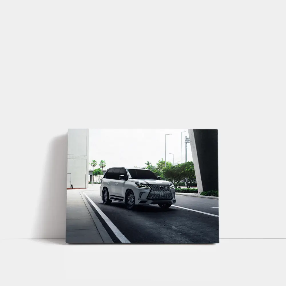 Lexus LX White Luxury SUV Urban Setting – Wall Art