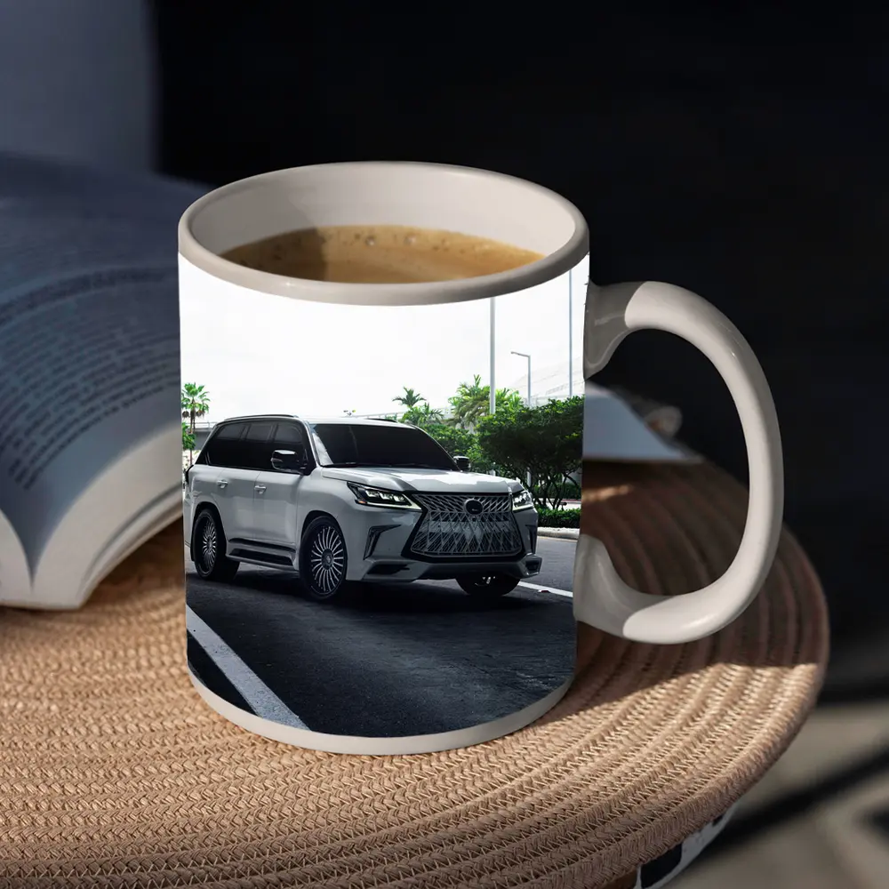 Lexus LX White Luxury SUV Urban Setting – Mugs
