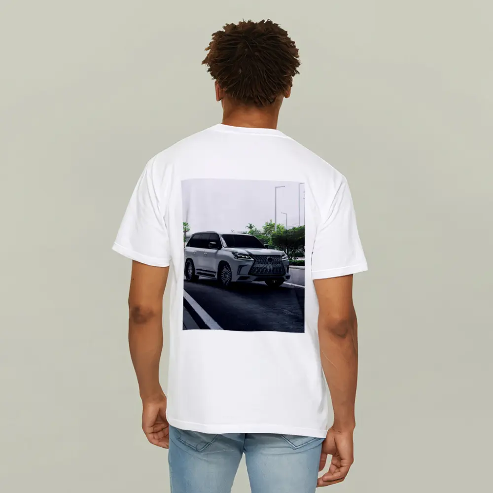 Lexus LX White Luxury SUV Urban Setting – T-Shirts