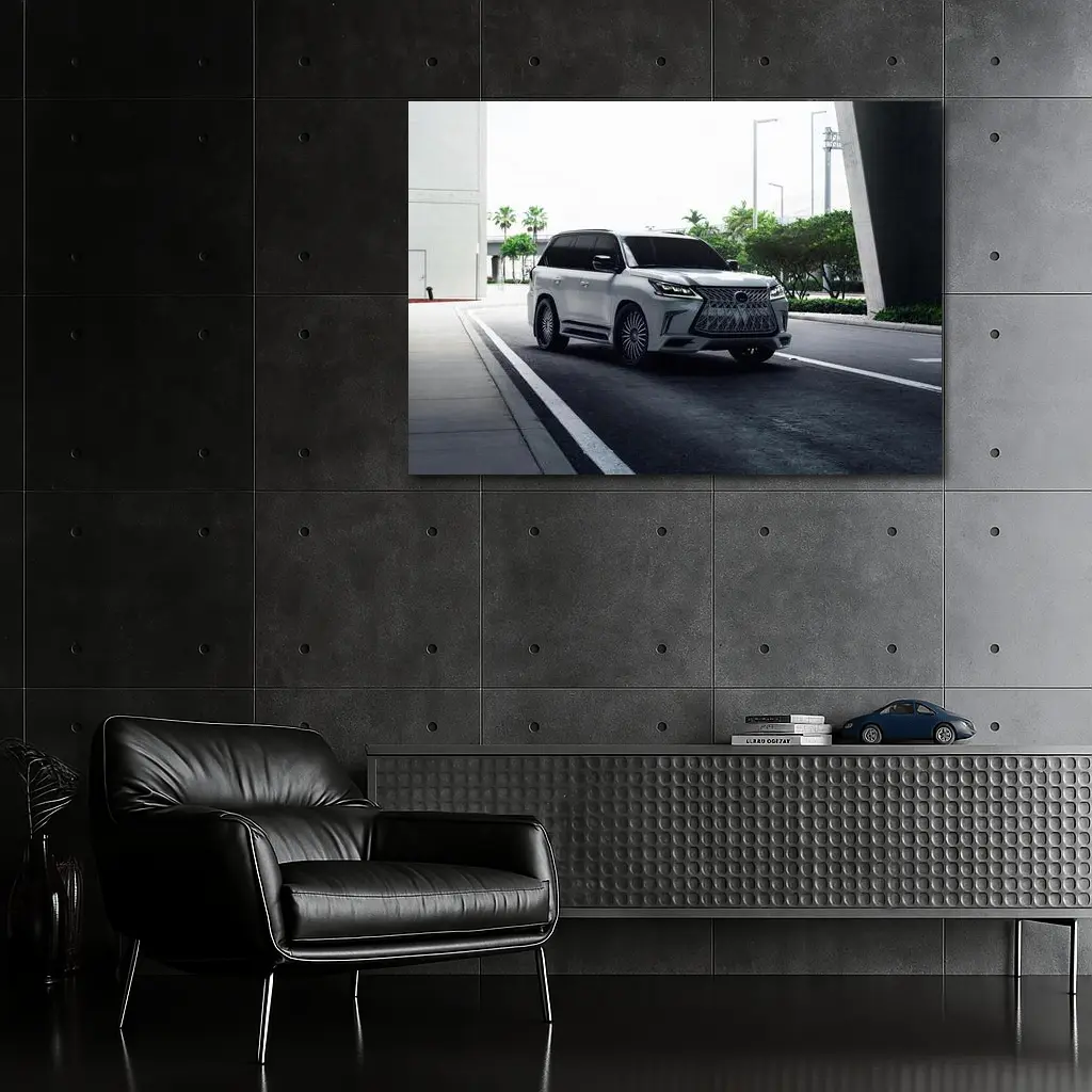 Lexus LX White Luxury SUV Urban Setting – Wall Art