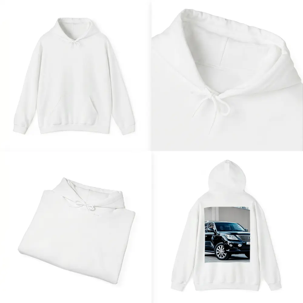 Lexus LX Black SUV Urban Street Setting – Hoodies
