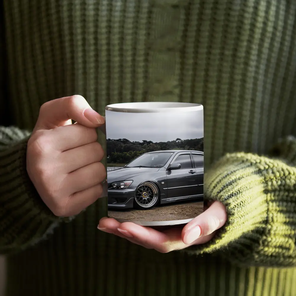 Lexus IS300 Slammed Gray Sedan Overcast Sky – Mugs