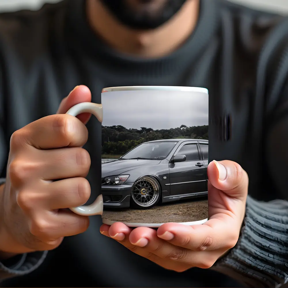Lexus IS300 Slammed Gray Sedan Overcast Sky – Mugs