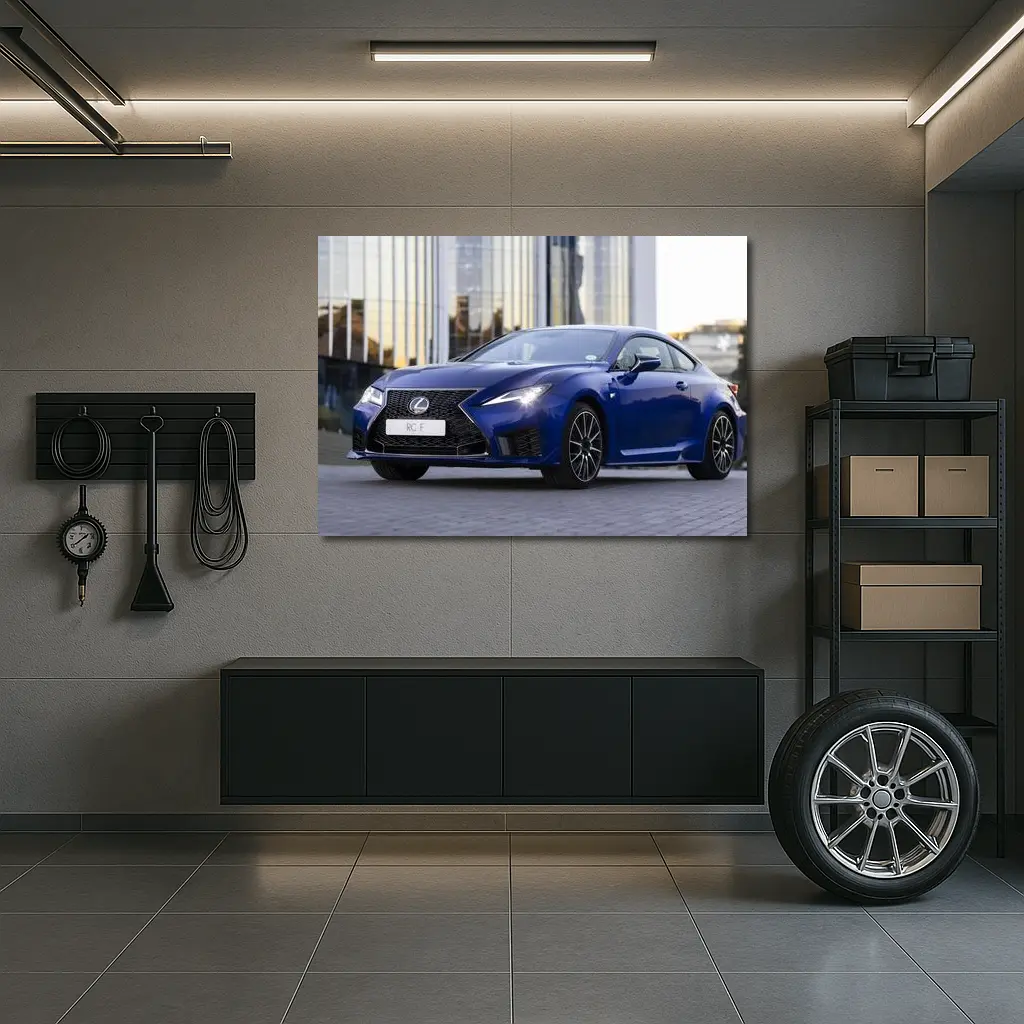 Lexus RC F Blue Coupe Urban Setting – Wall Art