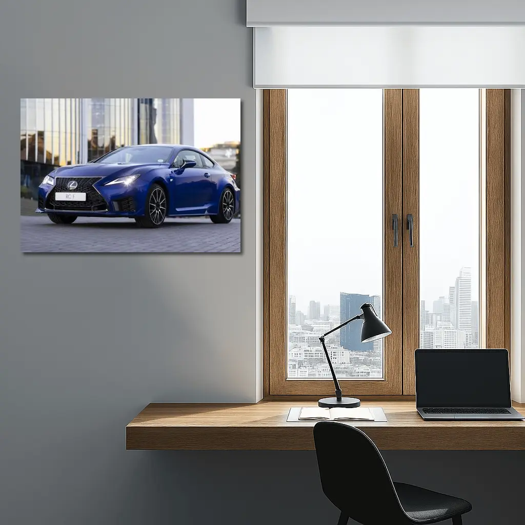 Lexus RC F Blue Coupe Urban Setting – Wall Art