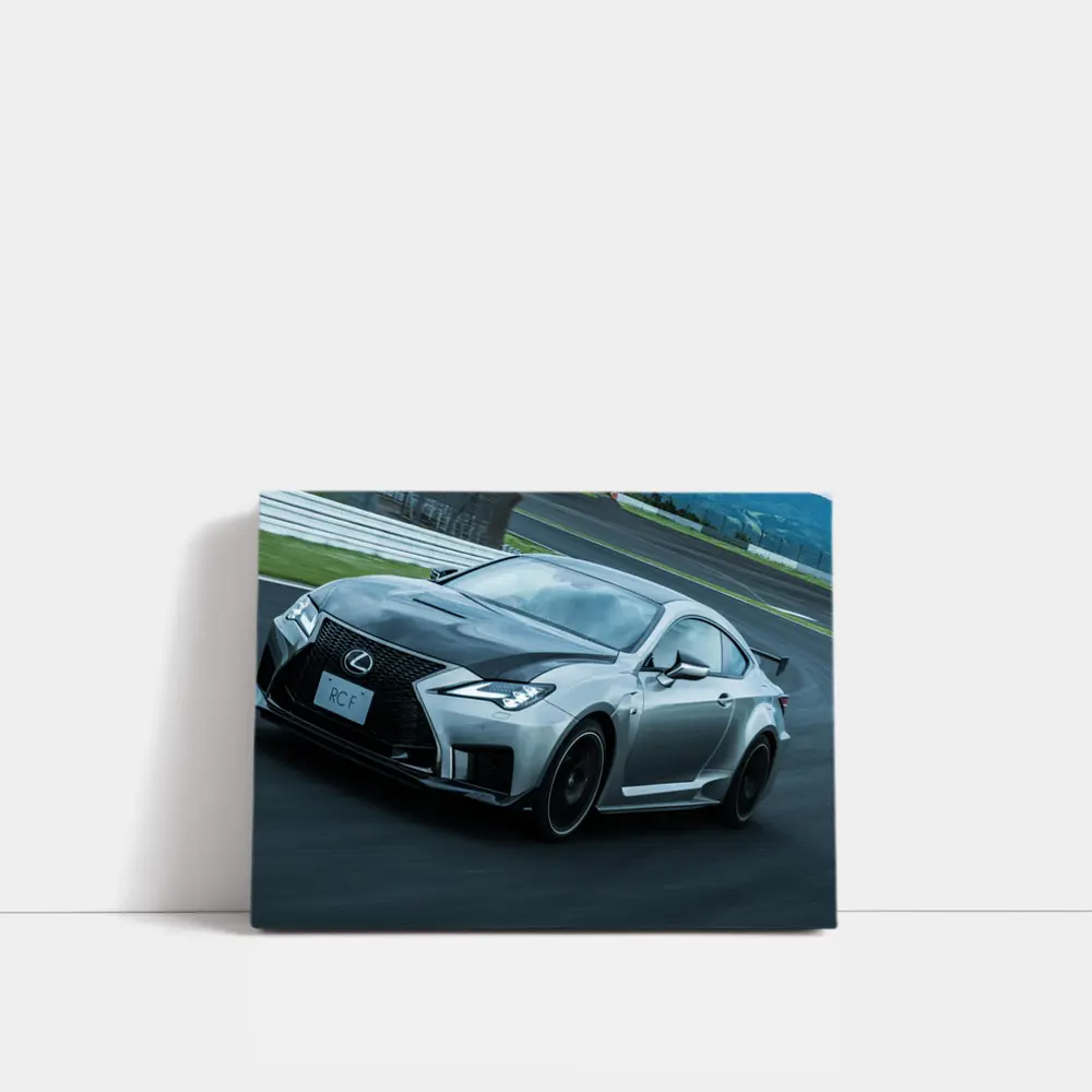 Lexus RC F on Racing Track Silver – Wall Art