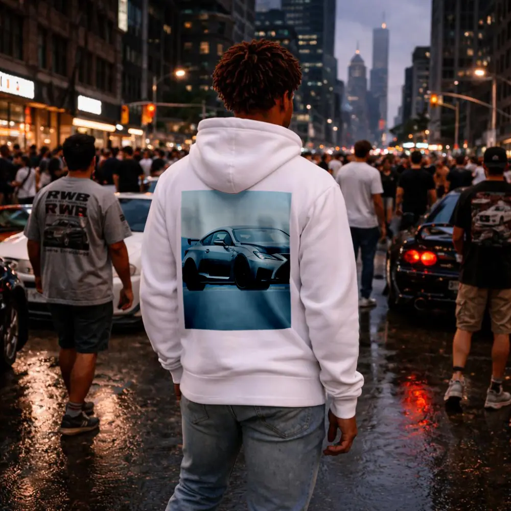 Lexus RC F Silver Coupe Mountain Background – Hoodies