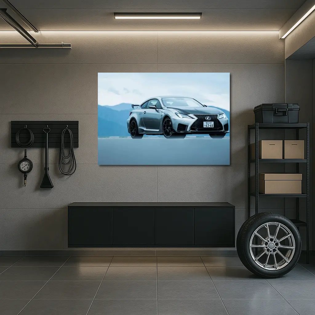 Lexus RC F Silver Coupe Mountain Background – Wall Art