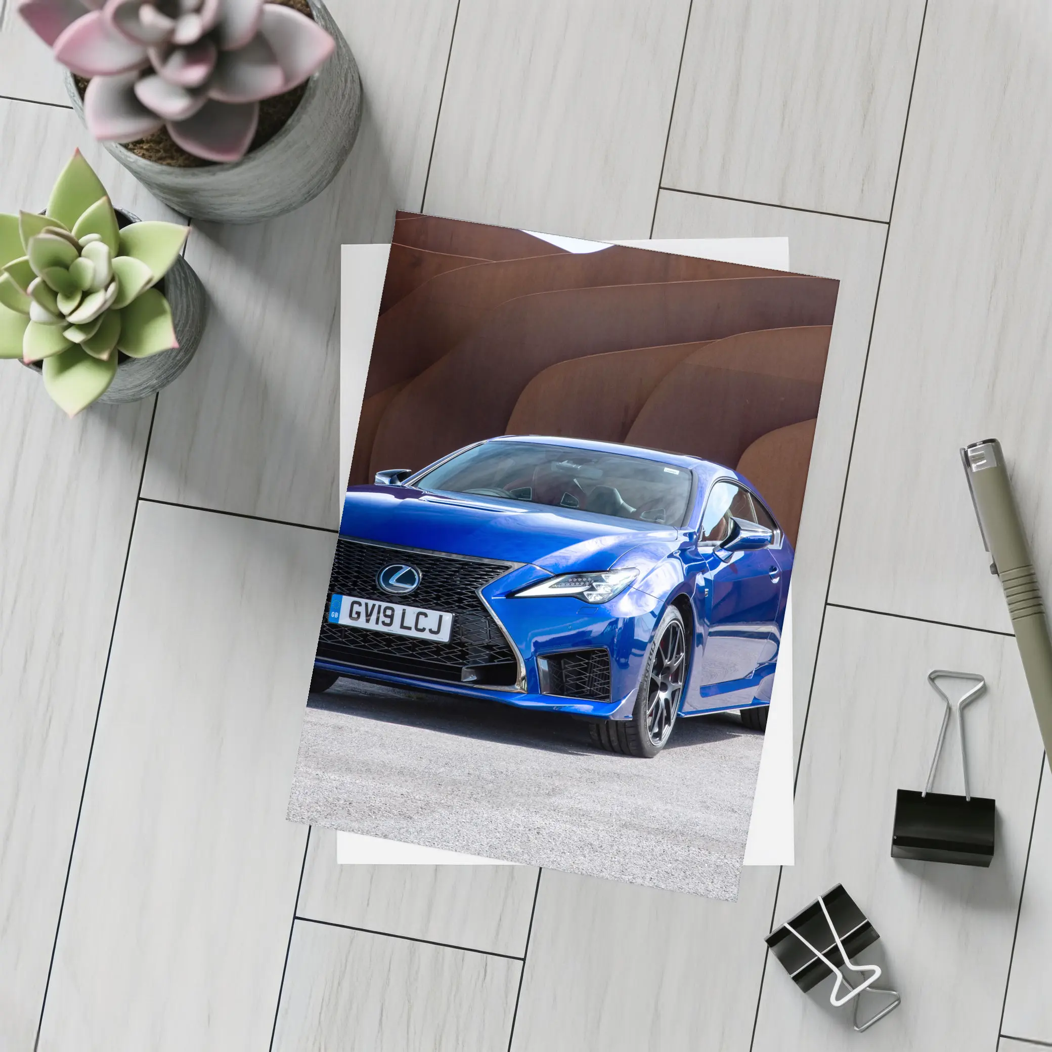 Lexus RC F Blue Coupe Rust Wall – Postcards