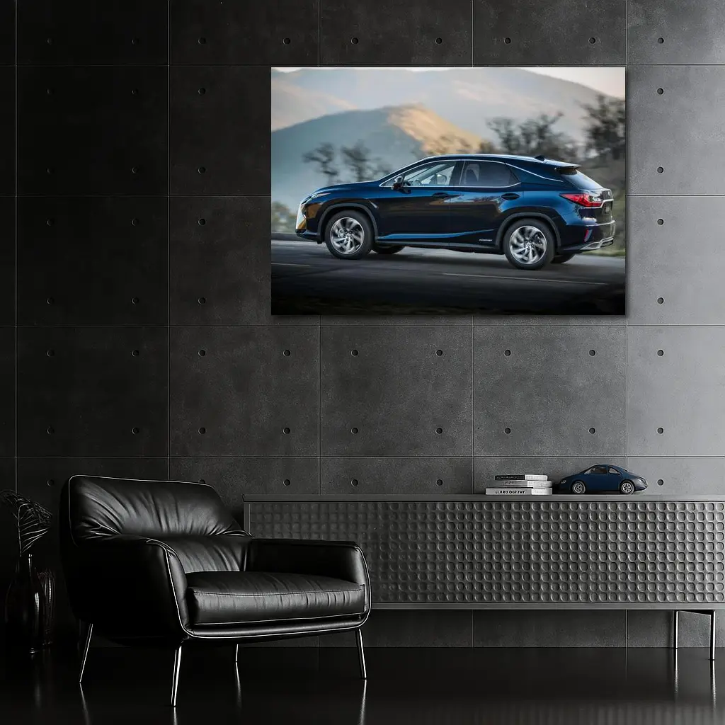 Lexus RX Dark Blue SUV Mountain Road – Wall Art