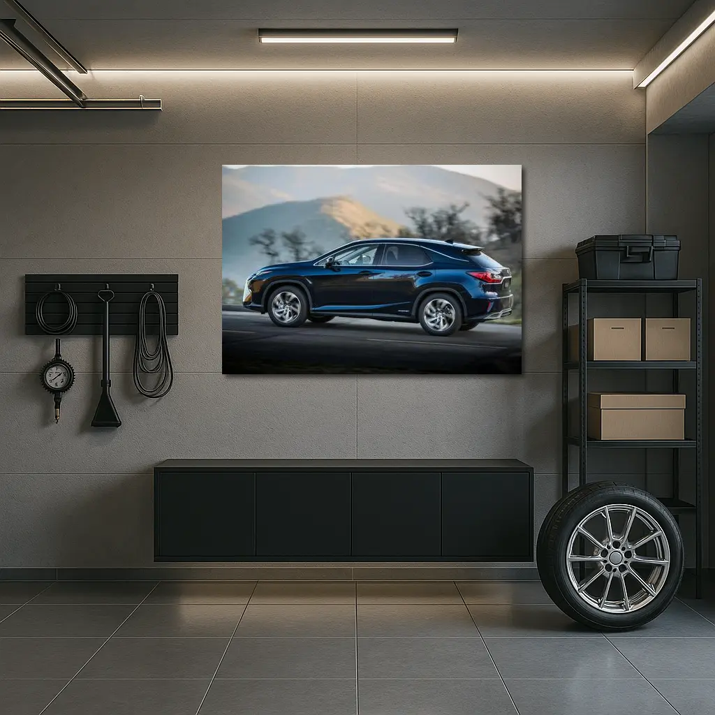 Lexus RX Dark Blue SUV Mountain Road – Wall Art