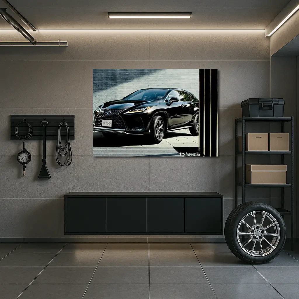 Lexus RX 450h Black SUV Urban Setting – Wall Art