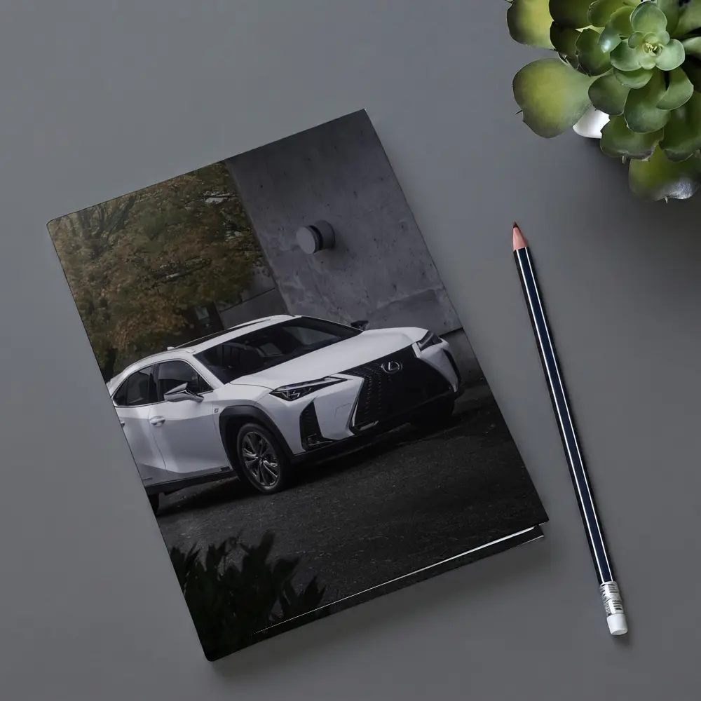 Lexus UX White SUV Urban Concrete Setting – Notebooks