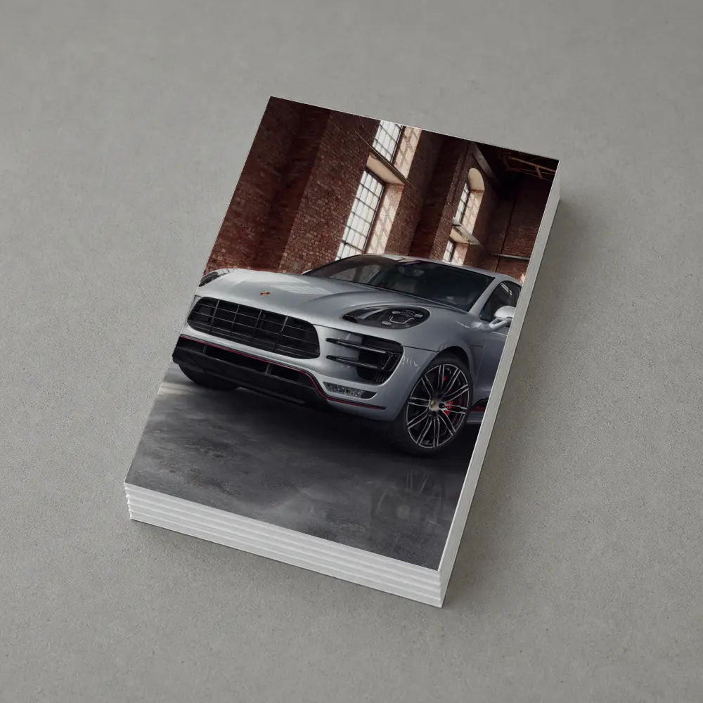 Porsche Macan Turbo Silver Industrial Garage – Postcards