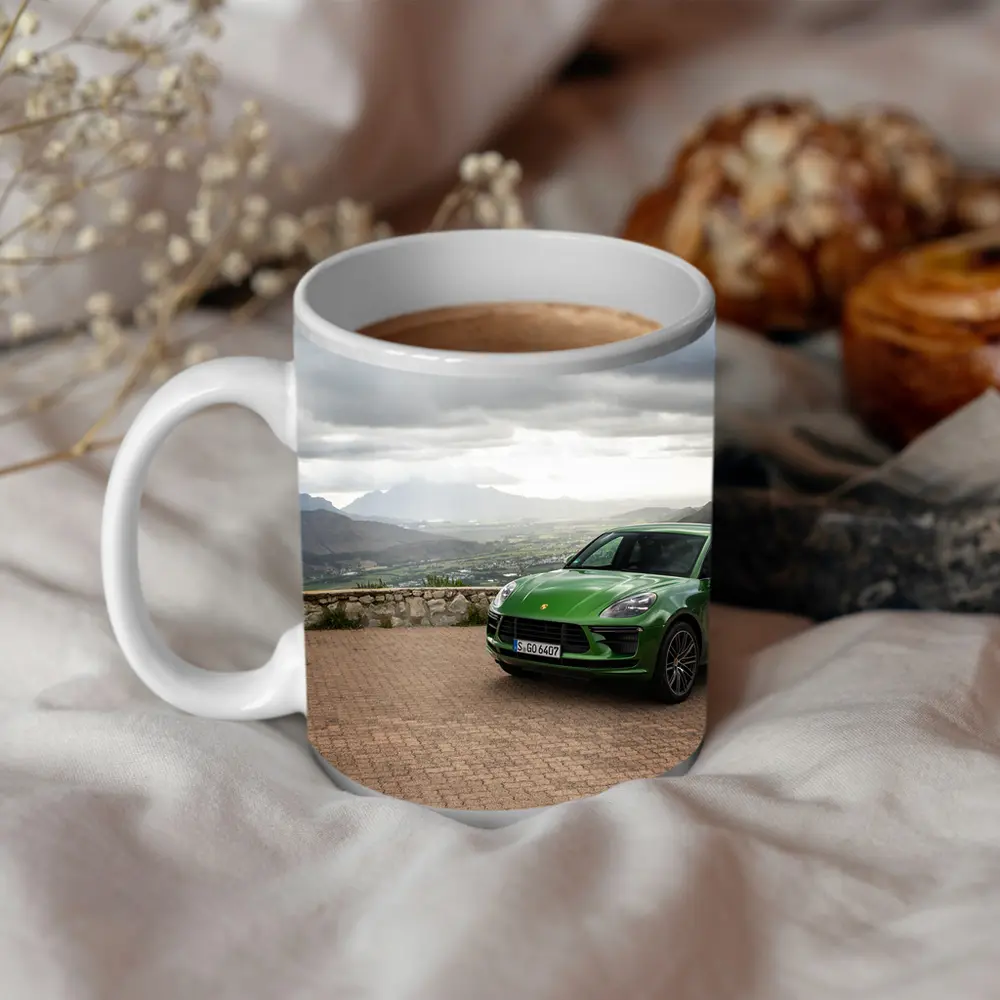 Porsche Macan Turbo Green Mountain Valley View – Mugs