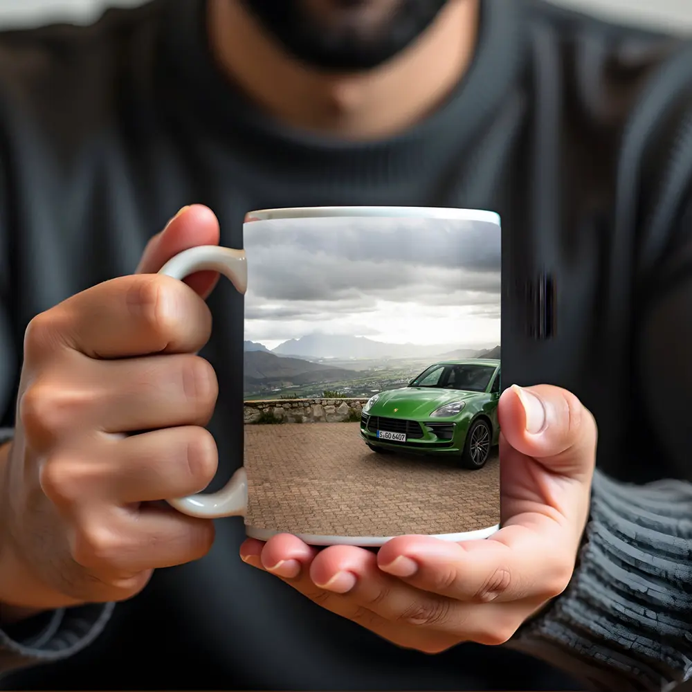 Porsche Macan Turbo Green Mountain Valley View – Mugs