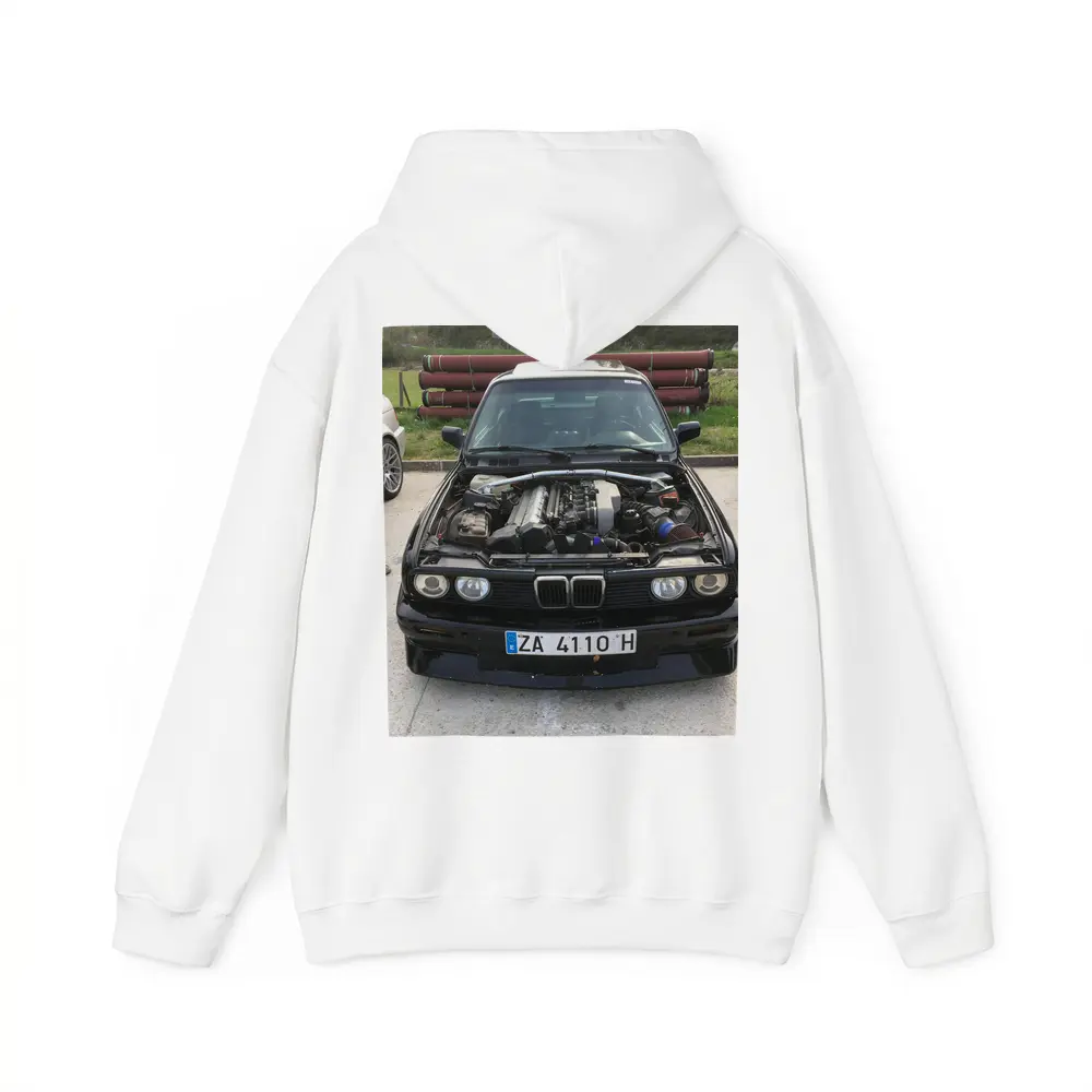 BMW E30 Black Classic Open Hood Engine – Hoodies