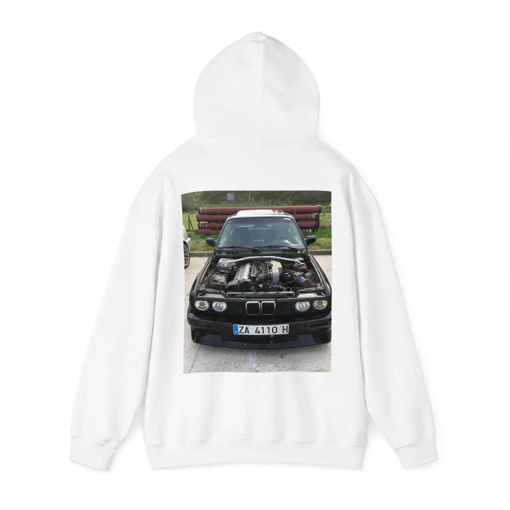 BMW E30 Black Classic Open Hood Engine – Hoodies