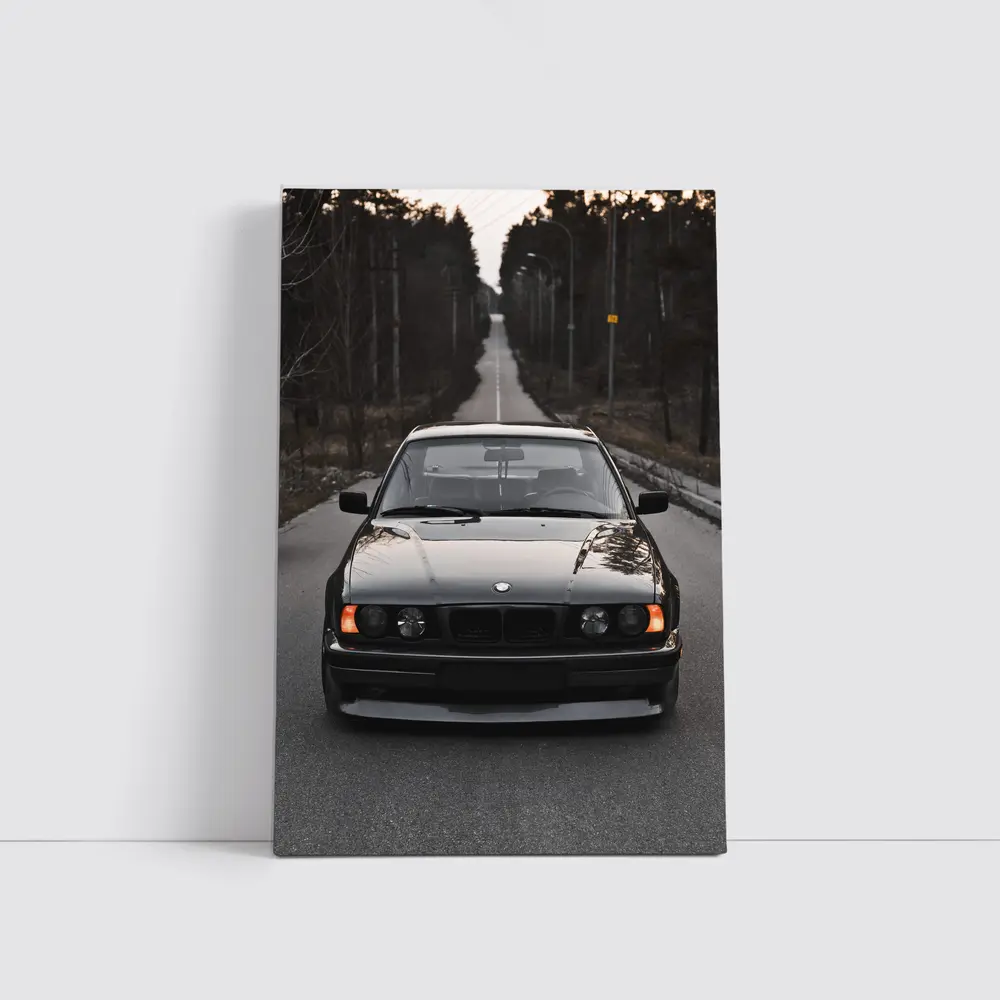 BMW E34 Black Stance Forest Road – Wall Art