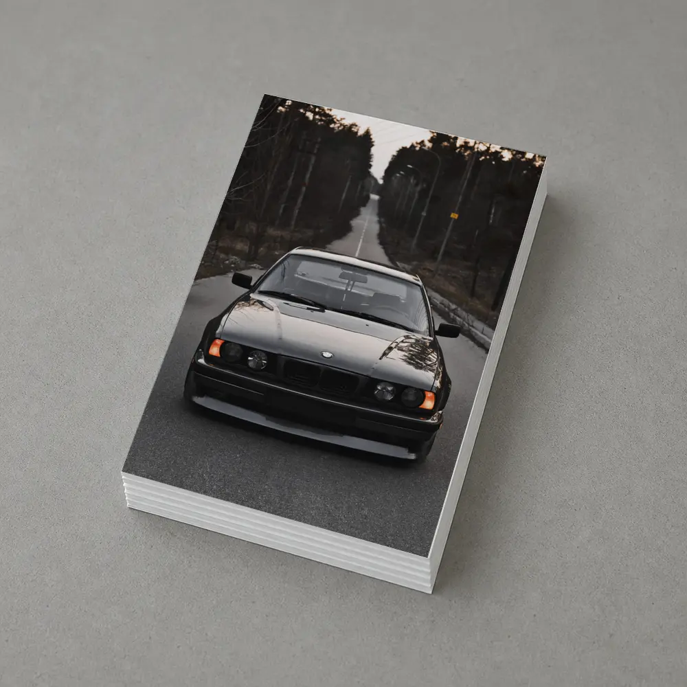 BMW E34 Black Stance Forest Road – Postcards