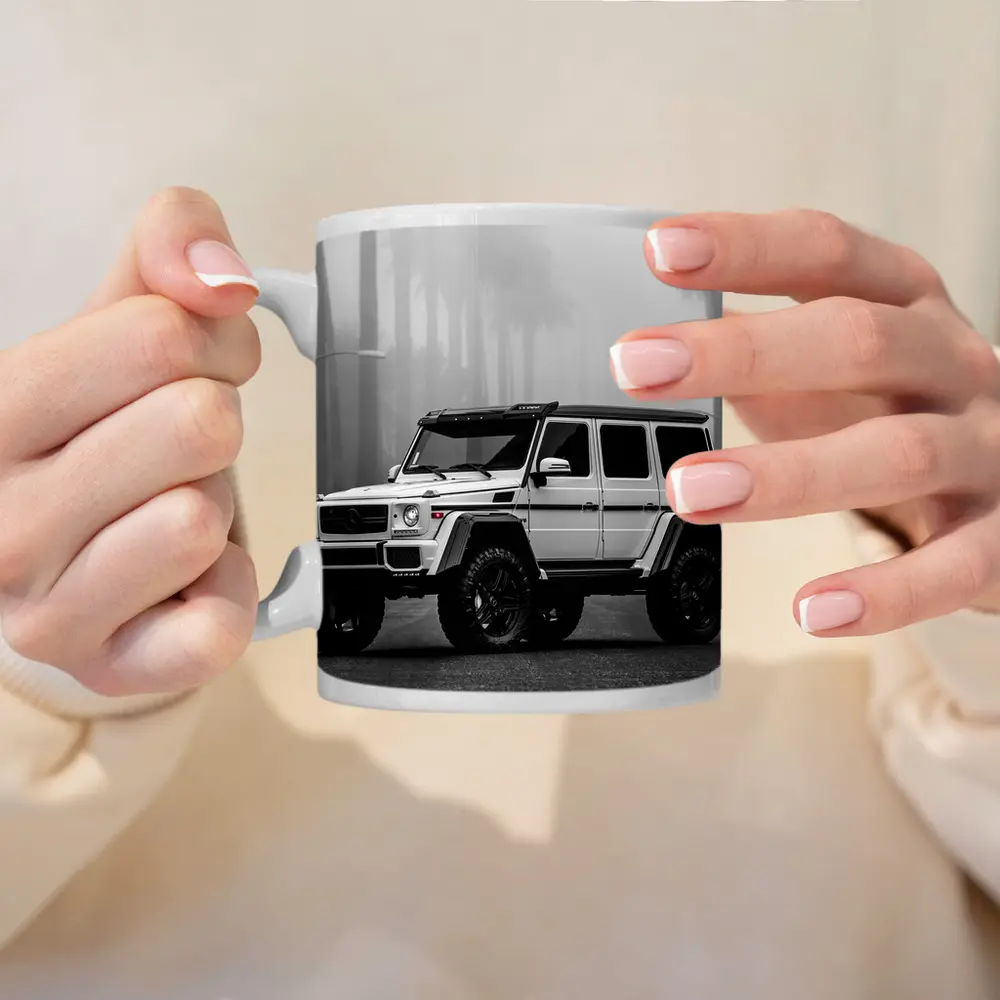Mercedes G Wagon White Foggy Palm Street – Mugs