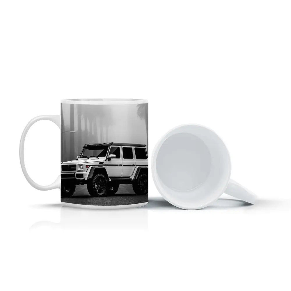 Mercedes G Wagon White Foggy Palm Street – Mugs
